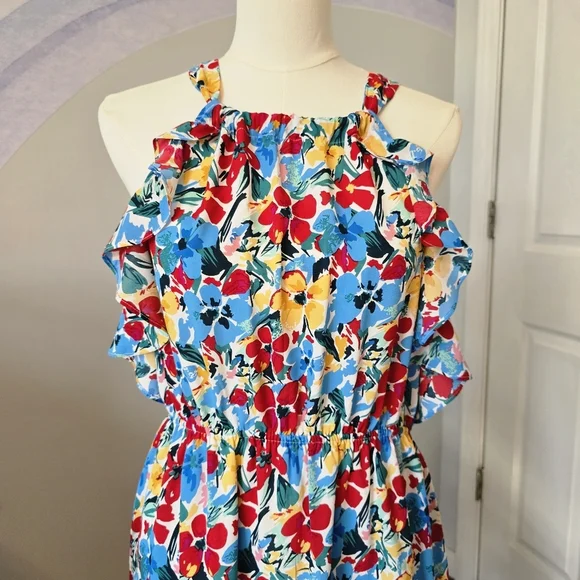 Jess Lea | Large | Floral Ruffle Halter Dress - Picture 2 of 8